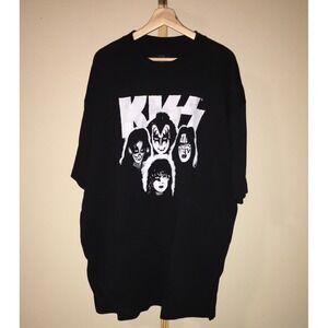 KISS Band T Shirt Men Black Graphic Rock Band Tee 3X